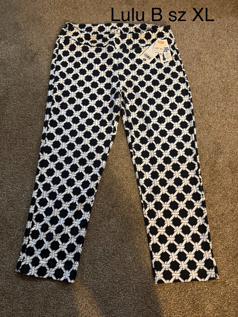Lulu-B Black & White Patterned Women's pants Sz XL